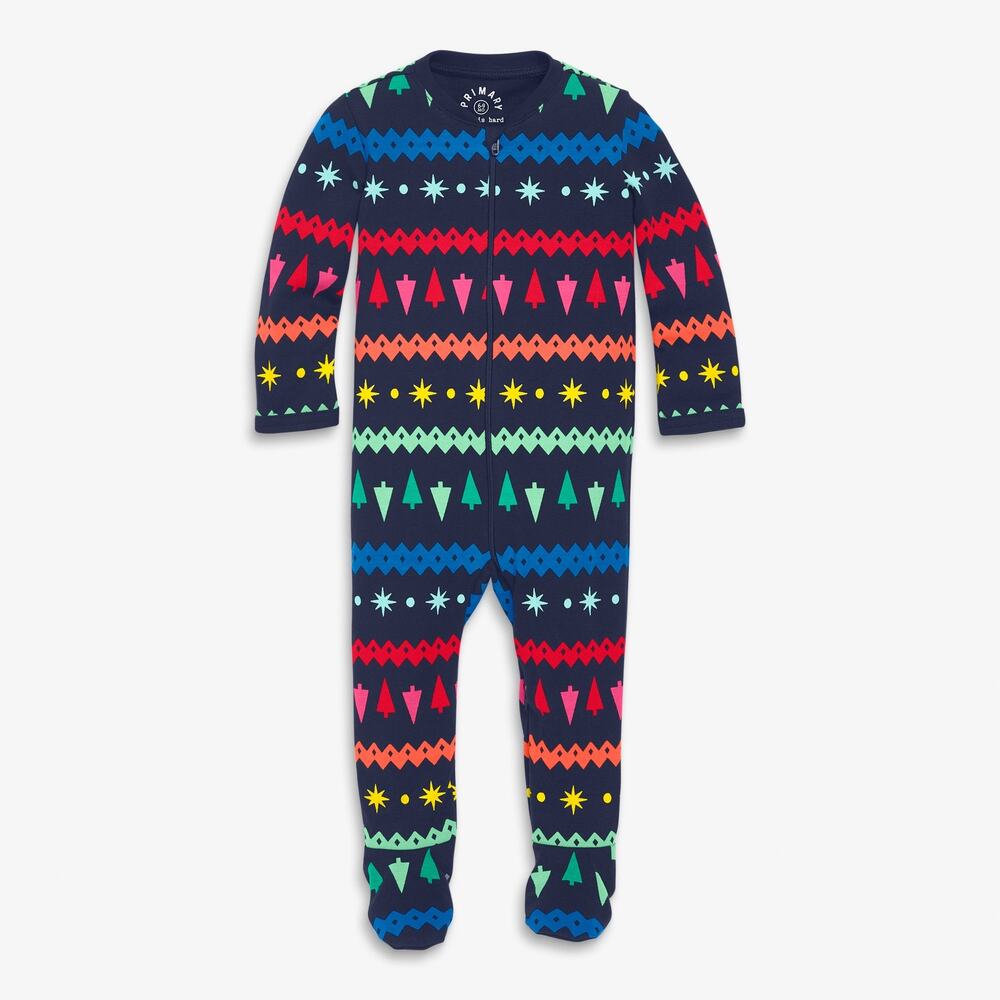 Primary Organic Fair Isle Zip Footie - Soft & Cozy Baby PJs
